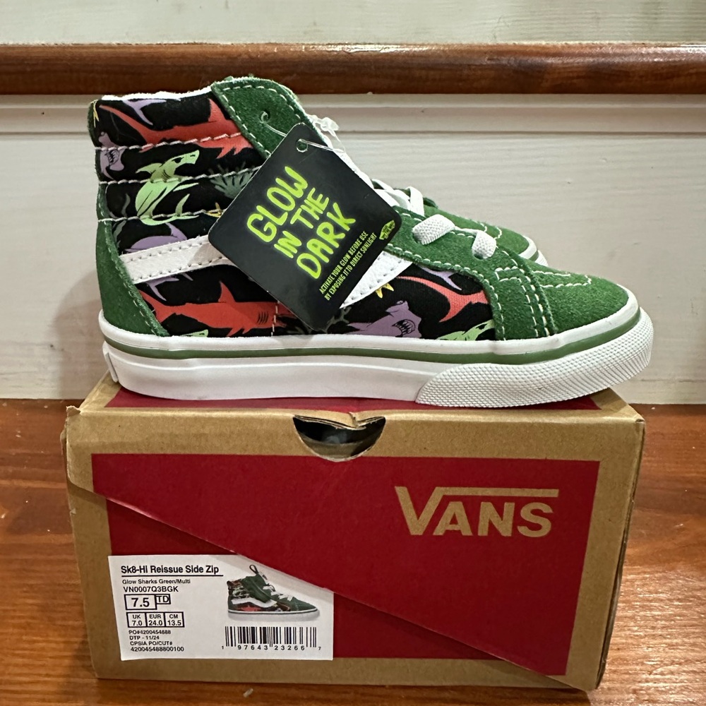 Vans Glow in the dark shark High-Top Sneakers with zipper
